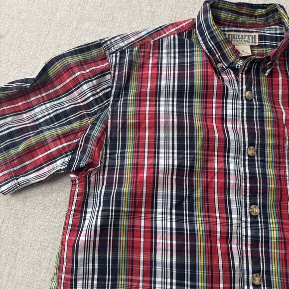 Duluth Trading Co Shirt Men's Medium BBQ Short Sleeve 72510 Plaid Button Front - Picture 3 of 8